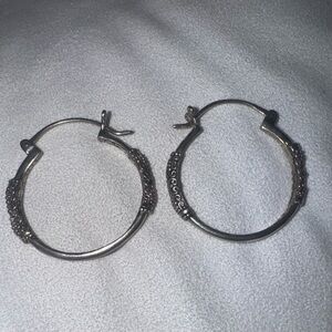 Vintage Beautiful Sarda Artisan Collection Bali Sterling Hoops